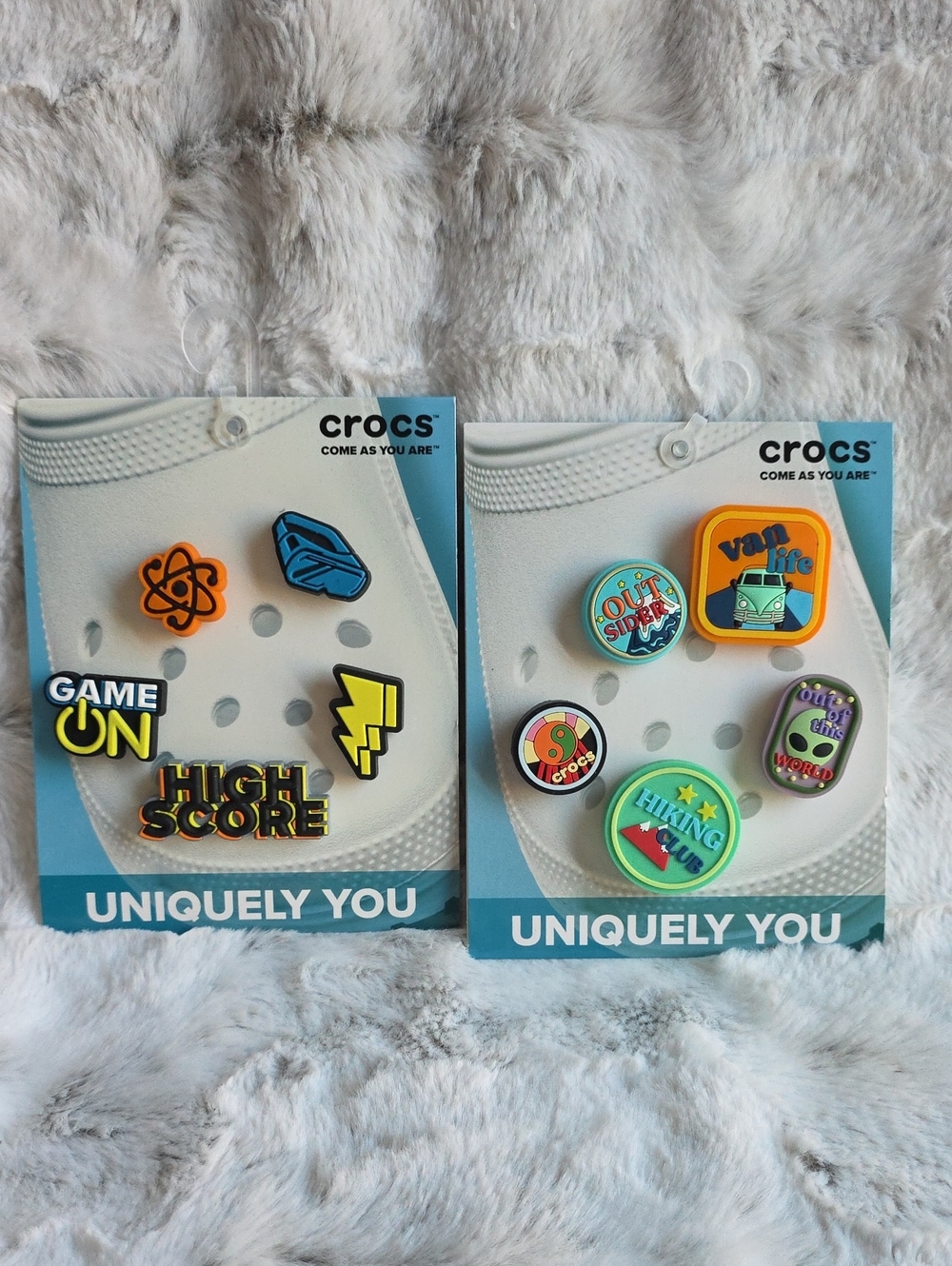 CROCS Jibbitz Charm Sets in Orange, Yellow, Blue, Green, Red, Teal